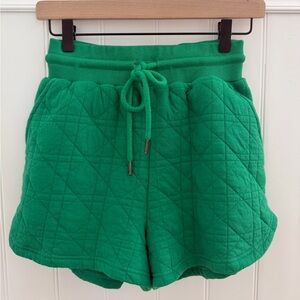 Entro Quilted Lounge Shorts, Bright Green - Size S